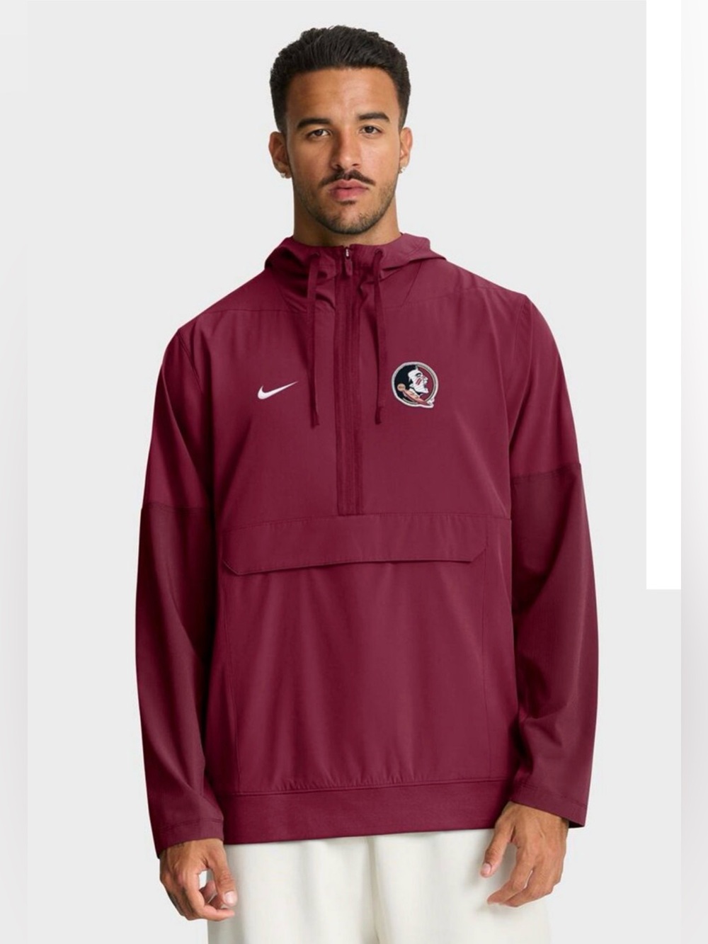 Nike Florida State Seminoles Sideline Anorak Men’s 1/2-Zip Hooded Jacket  NWT XL